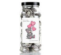 Mothers Day Coconut Mushrooms Sweet Gift Jar by Just Treats - Personalised - Bear Hugs - J7