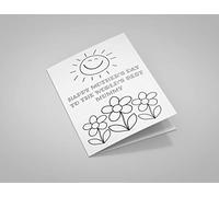 Mother's Day Colouring In Greeting Card Flowers & Sun 125mm x 178mm Including Envelope DH037