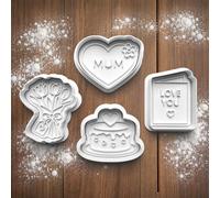 Mothers Day Cookie Cutter & Stamp Set Baking Tools for Cookies, Fondant, Biscuits, Pastry, and Cake Decorating