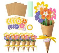 Mothers Day Crafts for Children, Mothers Day Card Crafts Kit, Flower Bouquet Craft Kit DIY Flower Paper Crafts, Card Making Kits for Children, for Mother's Day Birthday Gift School Classroom Home