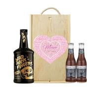Mother's Day Dead Mans Original Spiced Rum Gift Set with Spirit Glass in Double Wooden Box (70cl) - Mothers Day, Hamper, Mum, Hampers & Gourmet Gifts, Birthday, Mother
