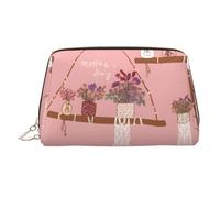 Mothers Day Decor Printed Leather Portable Makeup Storage Bag, Suitable for Daily Use