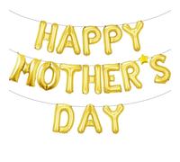 Mothers Day Decorations Balloons, 16”BEST MUM Foil Letters and Star Crown Kiss Helium Balloons,Gifts from Daughter Son for Mum Grandma Birthday Party,Mothers Day Banner Bunting