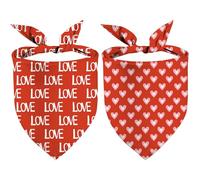 Mother's Day Dog Bandanas, I Love You Double Sided 2 Pack Holiday Dog Kerchief Gifts (03)