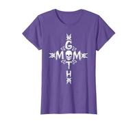 Mothers Day Emo Gothic Black Cross Skull Goth Mom T-Shirt