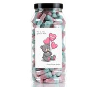 Mothers Day Fizzy Bubblegum Bottles Sweet Gift Jar by Just Treats - Personalised - Bear Hugs - J10