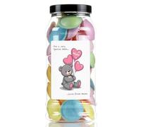 Mothers Day Flying Saucers Sweet Gift Jar by Just Treats - Personalised - Bear Hugs - J13