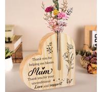 Mothers Day for Mum, Mum Gifts with Touching Words - Heart Wooden Decorative for Mama Mummy, Idea Birthday Presents for Mums on Mothers Day Thanksgiving