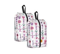 Mothers Day Garland Printed Travel Shoe Storage Bag Waterproof Jacquard Fabric is Lightweight, with Strong Handle and Central Zipper.