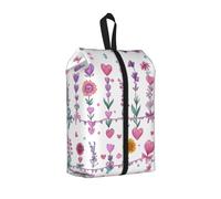 Mothers Day Garland Printed Travel Shoe Storage Bag Waterproof Jacquard Fabric is Lightweight, with Strong Handle and Central Zipper.