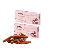 Mother's Day Gift: Baileys Chocolate Twists Strawberries & Cream, 2 × 107g - Chocolate-Dipped Wafer Biscuits with Baileys Strawberry & Cream Liqueur Filling, Premium Adult Treat