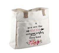 Mothers Day Gift For Best Gigi Yaya Mimi Lola Nonna Mamaw Ever Tote Bag Grandma Appreciation Gift Floral Gigi Tote Bag (Yaya Tote)