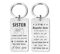 Mother's Day Gift for Sister- Gift for Sister Birthday Keyring from Brother- To My Sister Wedding Graduation Easter Gift