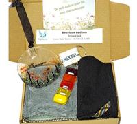 Mother's Day Gift Set - Bamboo Make-Up Remover Wipes + Poppy Glass Suncatcher + Keyring - Handmade in France - Zero Waste