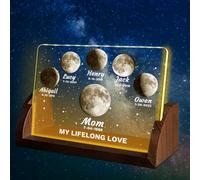 Mothers Day Gifts,Custom Moons Phase by Date LED Night Light, Personalized Moons Phase with Kids Names universe Light,For Mom Grandma Family Anniversary Birthday(Style 23)
