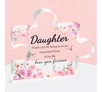 Mothers Day Gifts for Daughter - Decorative Acrylic Block Puzzle 3.9x3.3 inch, Birthday Gifts for Daughter from Mum Dad