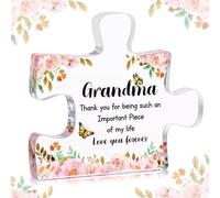 Mother's Day Gifts for Grandma, Acrylic Block Puzzle Grandma Presents for Birthday Holiday Gifts, Funny Nanny Birthday Gifts to My Grandma, 3.3×3.9 Inch