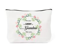 Mothers Day Gifts for Grandma Granny Grandmother Nan Nana Gifts from Grandchildren Makeup Bag Nanny Birthday Gifts Presents for Grandma Great Grandma Travel Cosmetic Toiletry Bag Valentine Christmas