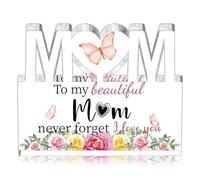 Mothers Day Gifts for Mum from Daughter Son,Mum Birthday Best Gifts butterfly Acrylic Plaque Touching Sayings Engraved Mum Gifts Personalised Valentines Gifts for Mum Grandma Mummy Christmas Presents