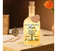 Mothers Day Gifts for Mum - LED Bottle Decorative Light, Engraved to My Beautiful Mum, Never Forget I Love You, Mummy Gifts from Daughter Son for Mothers Day Birthday Christmas