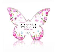 Mother's Day Gifts For Mum - Personalized Mum Birthday Gifts From Daughter Son - Butterfly Plaque Acrylic Block Decorations - Idea Mothers Day Present for Mom