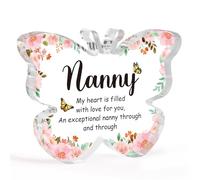 Mothers Day Gifts for Nanny, Acrylic Butterfly-shaped Plaque, Nanny Birthday Gifts, Gifts for Nana Grandma Nan Nanny Vintage Home Decor