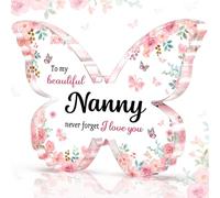 Mother's Day Gifts for Nanny, Nannies Birthday Gifts, Beautiful Butterfly Acrylic Plaque, Best Nanny Gifts from Grandchildren On Mothers Day Birthday Christmas