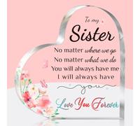 Mothers Day Gifts for Sister, Sister Gifts from Sisters, Engraved Acrylic Block Puzzle 3.9x3.3 inch - Sister Gifts from Sisters Brothers, Unique Gifts for Sisters Adult