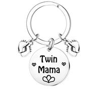 Mother's Day Gifts For Twin Mum Twins Mama Gift Keychain for Twins Mama Pregnancy Gifts For New Mum Baby Shower Announcement Gift
