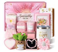 Mother's Day Gifts for Women - 10 Piece Spa Gift Set with Bath Bomb and Crochet Cactus - Hug In a Box Get Well Surprise for Mom Her Sister - Relaxing Birthday