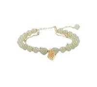 Mother's Day Gifts from Daughter and Son Hetian Jade Gold Leaf Bracelet Golden Branch Jade Leaf Double Layer Hetian Jade Bracelet Fresh Temperament Birthday Gift For Mom Girlfriend (Green, One Size)