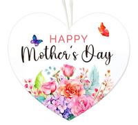 Mothers Day Gifts, Gifts for Mum, Mothers Day Acrylic Heart Hanging Plaque, Best Mum Gifts, Mothers Day Decorations, Happy Mothers Day Heart Shape Hanging Sign for Home Decor