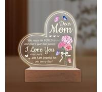 Mothers Day Gifts - Personalised Mum Gifts Night Light, Thoughtful Mothers Presents from Daughter & Son, Acrylic Lamp for Mum Birthday, Christmas, New Mum, Warm Mum Light Up Gifts for Bedroom Decor