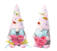 Mother's Day Gnome Plush Doll Gonk Decoration Faceless Dolls Pink Love Standing Dwarf Ornament Elf Tabletops Sweet Gift for Mum Party Festival Holiday Window and Fireplaces Supplies for Mother Wife