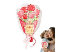 Mother's Day Greeting Card - Floral Paper Bouquet, Art Project | Parent-child Bonding Experience With Foldable 3D Flowers For Home , A Class Craft