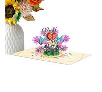 Mother's Day Greeting Cards, 12.7 cm by 17.8 cm Envelope, Funny Butterfly Postcard, 3D Greetings - For Women and Mothers Parties Thank You Celebrations Special Festive Occasions