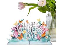 Mother's Day Greeting Cards, 3D Butterfly Flower with Removable Notes, 12.7 x 17.8 cm, Happy Mother's Day Card, Mum, Women, Daughter, Grandmother, Wife, Stepmother, Sister