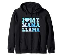 Mother's Day I LOVE MY MAMA LLAMA Funny Expectant Mothers Zip Hoodie