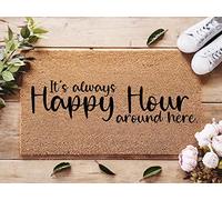 Mother'S Day It'S Always Happy Hour Around Here Welcome Mat Decorative Floor Mats Non Slip Bath Mats For Garden Patio Laundry Room 40 X 60Cm