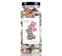 Mothers Day Jelly Babies Sweet Gift Jar by Just Treats - Personalised - Bear Hugs - J16