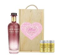 Mother's Day Mermaid Pink Gin Gift Set with Folkington'sTonics (70cl)