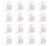 Mothers Day Milk Jug Vase - Best Nanny Ever Flower Wreath Ceramic Personalised Vase - Grandma Granny Gran Nan Nana Grandparent - White Vase 450ml