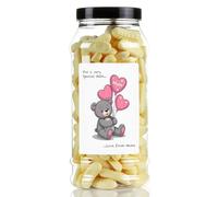 Mothers Day Mini Foam Bananas Sweet Gift Jar by Just Treats - Personalised - Bear Hugs - J23