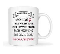 Mother's Day Mom Coffee Mug Drinking Cup 11Oz - 'Be The Kind of Woman' Inspirational Quote - Motivational Gift for Strong Women, Feminists, Boss Ladies & Girl Power Enthusiasts -