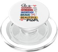 Mother's Day Mom She Is Loved Strong Worthy Beautiful PopSockets PopGrip for MagSafe