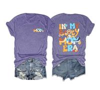 Mother's Day Mom T-Shirt In My Bluey Mom Era Tees Shirt For Women Mama Graphic Tee Tops(Purple,3XL)