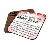 Mothers Day, Mother-in-law I Am Blessed To Have You In My Life Birthday, Christmas Tableware, Coffee/Tea/Drink Coaster. (Square Shaped Coaster)