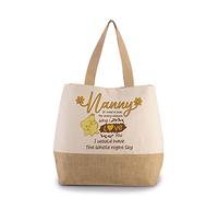 Mothers Day, Nanny If i had a Stars Christmas, Birthday, Nannie, Nan Shopping Bag, Canvas Jute Bag with Inner Mobile & Coin Pocket. (Natural)