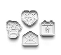 Mothers Day New Cookie Cutter & Stamp Set Baking Tools for Cookies, Fondant, Biscuits, Pastry, and Cake Decorating