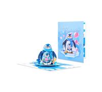 (Mother's Day Penguin (New)) Happy Mother's Day greeting card 3D three-dimensional creative holiday blessing card